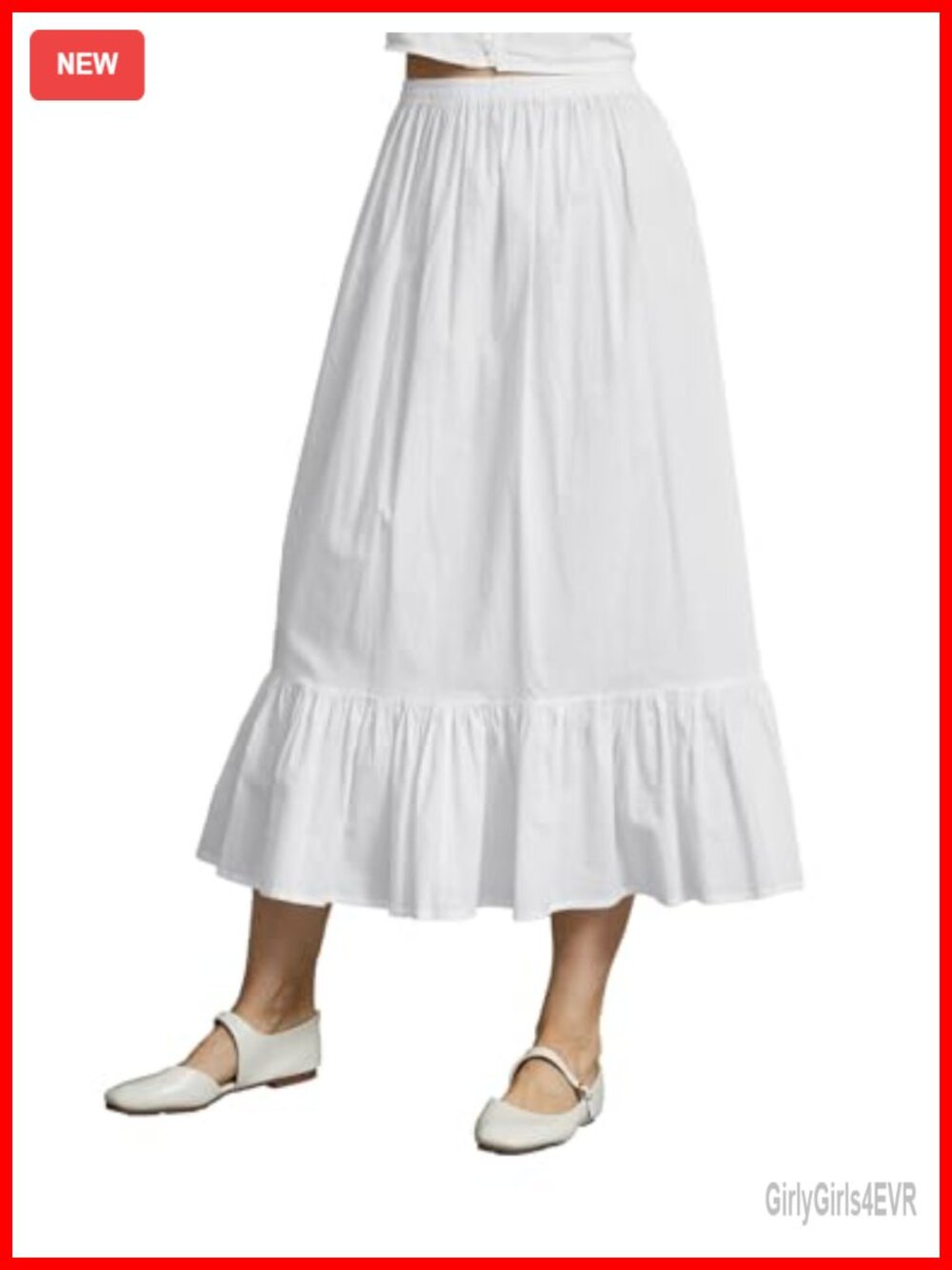 100% Cotton Half Slip Underskirt for Under Dresses Non Cling Maxi